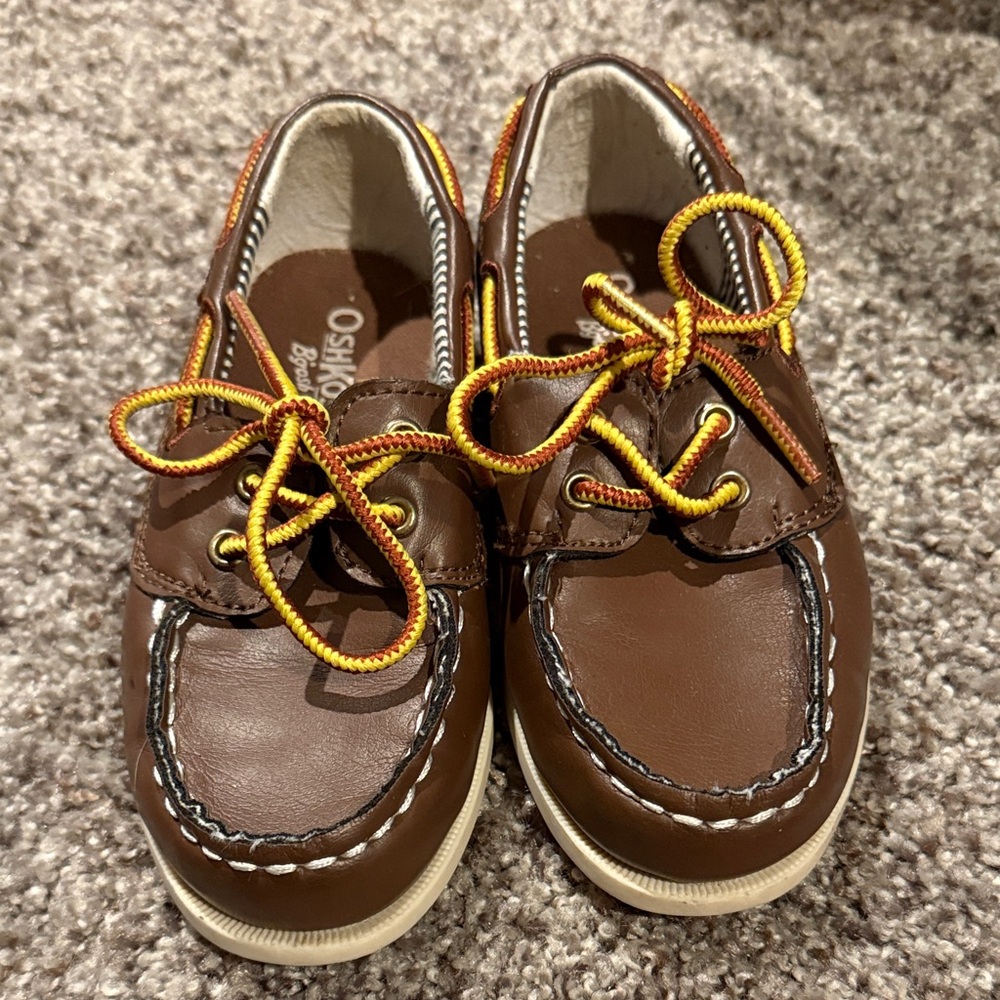 OshKosh B'gosh Brown Moccasins with Yellow Laces